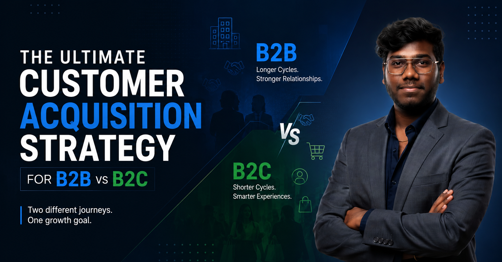 customer acquisition strategy for B2B vs B2C banner brawin rajadurai