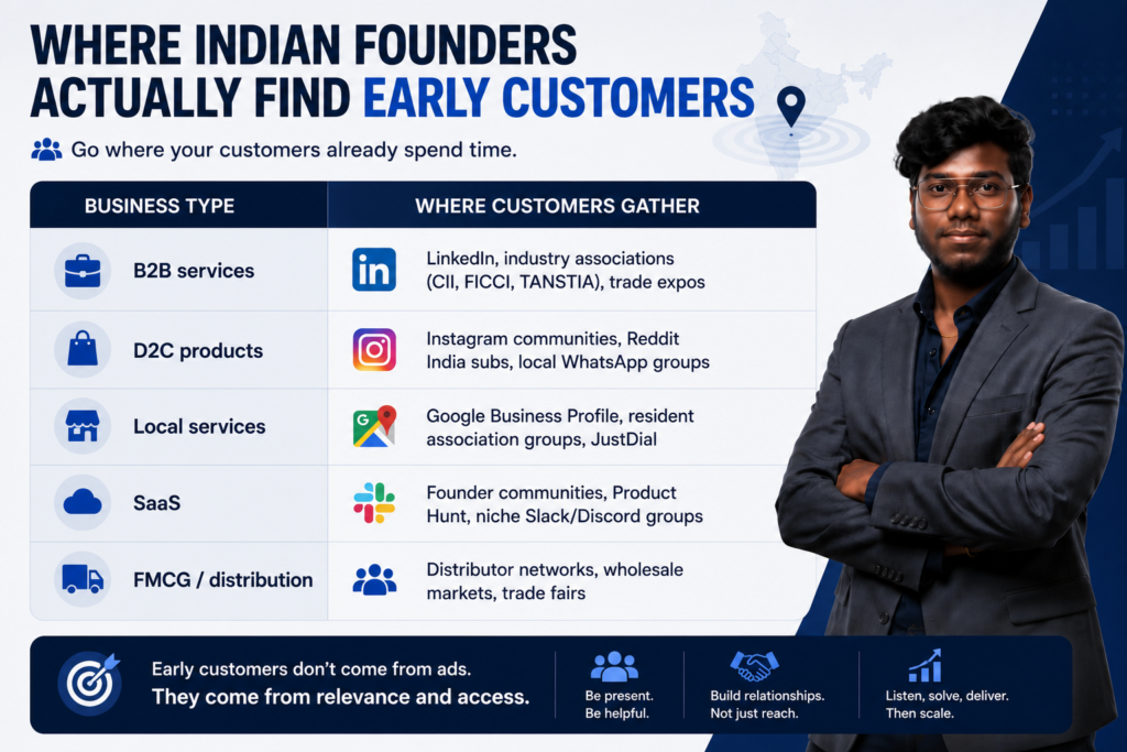 Know exactly how to get your first 100 customers and where to find them, Choosing the Right gathering is also important for the right audience