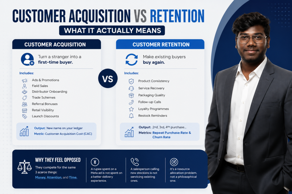 the real meaning of customer acquisition vs retention 
