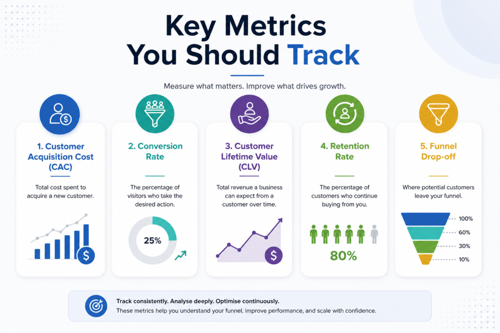 customer acquisition funnel explained using key metrics