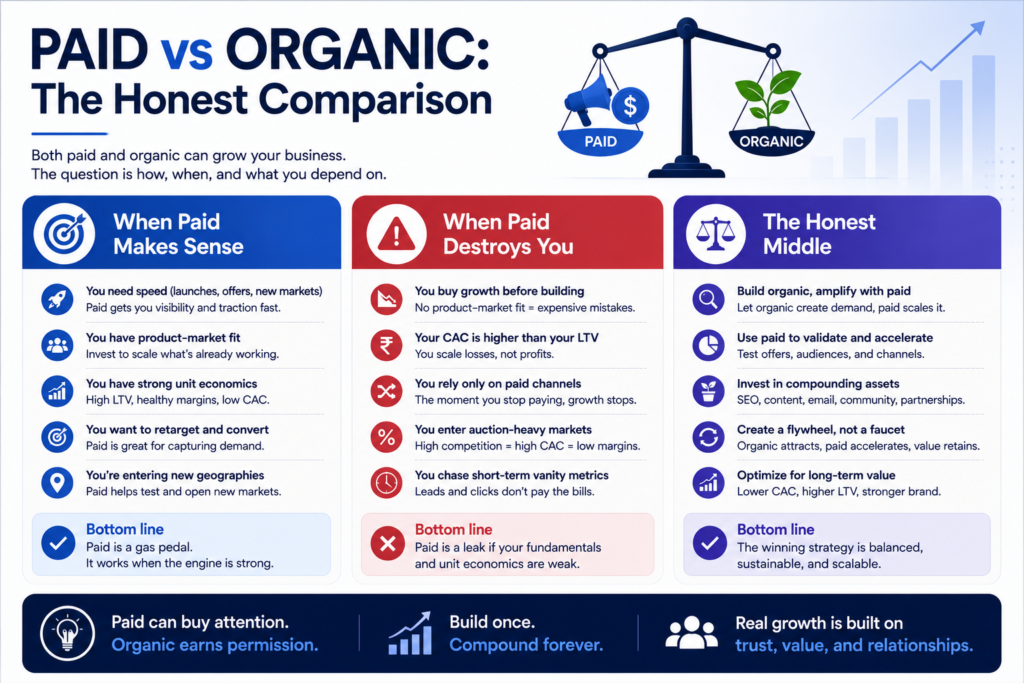 organic customer acquisition strategies vs Paid-the honest comparison