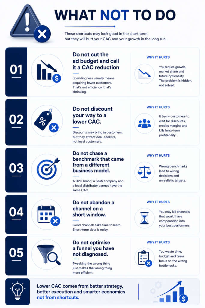 how to lower customer acquisition cost and what not to do to lower customer acquisition cost